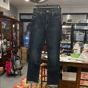 MOTHER The Mid Rise Dazzler Ankle Step Jeans On The Edge Wash Size 25 NWT